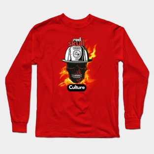 Red Skull Culture, Festival t-shirt, Unisex t-shirt, tees, men's t-shirt, women's t-shirt, summer t-shirt, skull t-shirts, firefighter t-shirts Long Sleeve T-Shirt